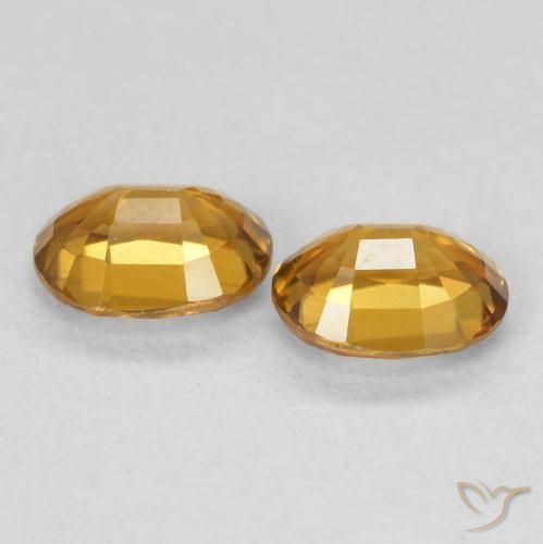 Pedras preciosas de Zircão Laranja-dourado médio natural de 1.16 ct, oval, VVS-VS