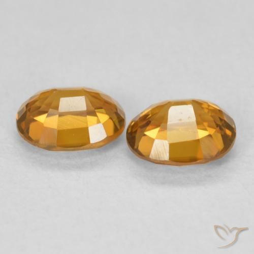 Pedras preciosas de Zircão laranja marrom natural de 1.22 ct, oval, VVS-VS