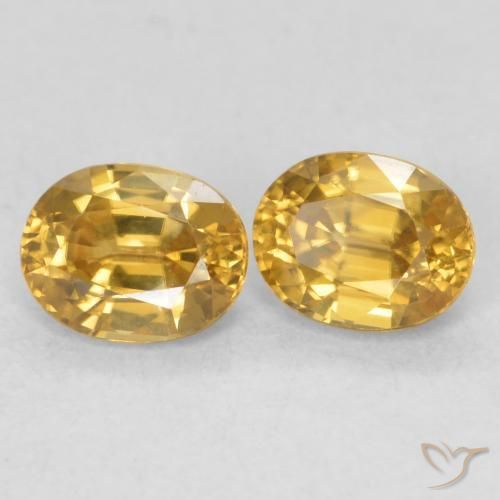 Pedras preciosas de Zircão ouro profundo natural de 1.31 ct, oval, VVS-VS