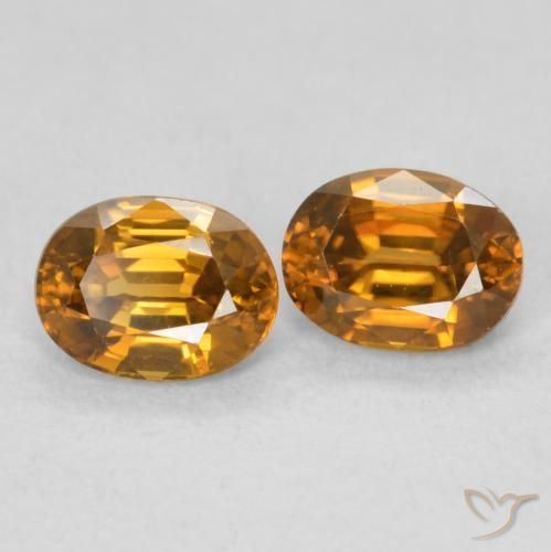 Pedras preciosas de Zircão laranja marrom natural de 1.19 ct, oval, VVS-VS
