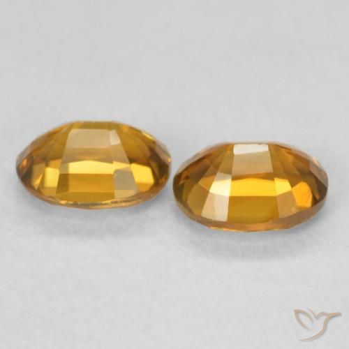 Pedras preciosas de Zircão laranja marrom natural de 1.19 ct, oval, VVS-VS
