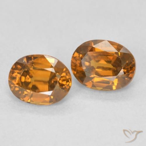 Pedras preciosas de Zircão Laranja Profundo natural de 1.17 ct, oval, VVS-VS