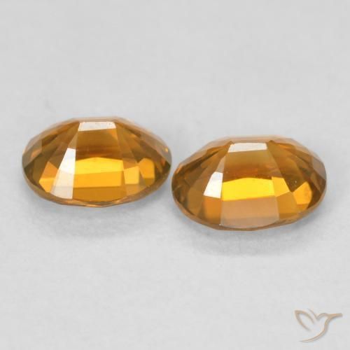 Pedras preciosas de Zircão Laranja Profundo natural de 1.17 ct, oval, VVS-VS