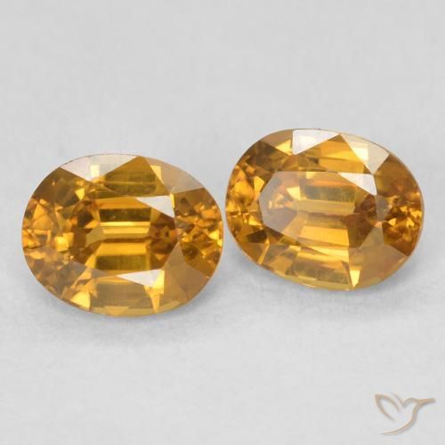 Pedras preciosas de Zircão Laranja Profundo natural de 1.25 ct, oval, VVS-VS