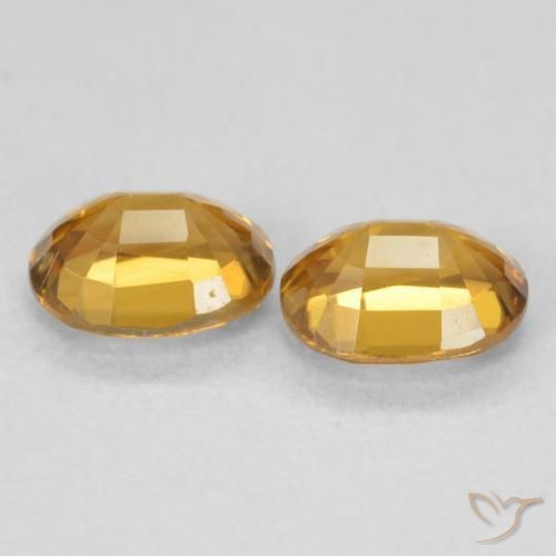 Pedras preciosas de Zircão Laranja Profundo natural de 1.25 ct, oval, VVS-VS