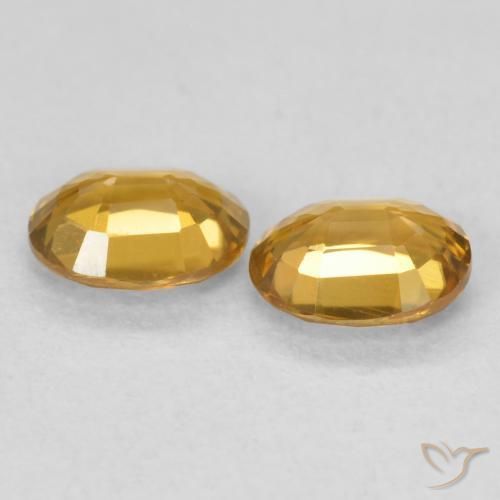 Pedras preciosas de Zircão Dourado natural de 1.09 ct, oval, VVS-VS