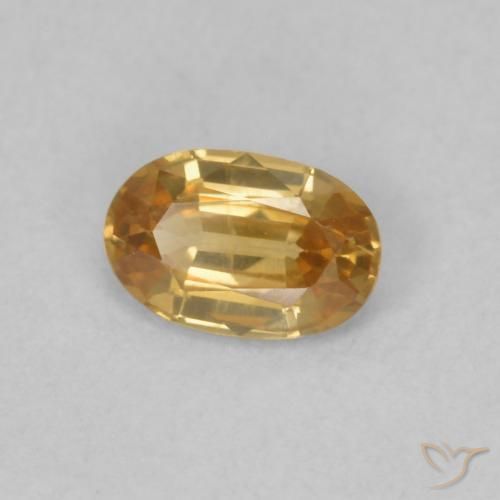 Zircão Dourado-Laranja Natural 0.63ct, oval, VVS-VS