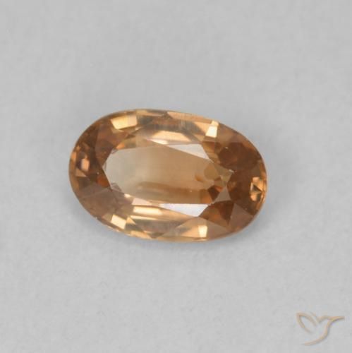 Zircão Laranja Dourado Natural 0.64ct, oval, VVS-VS