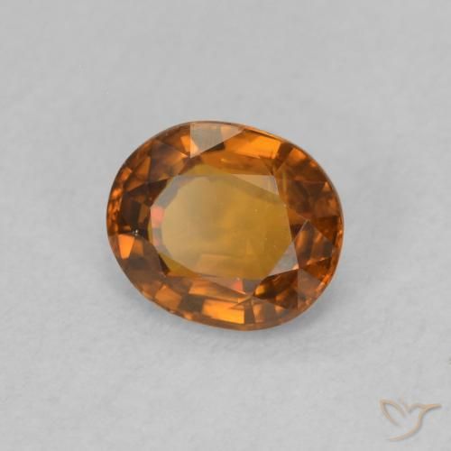 Zircão Laranja Profundo Natural 0.88ct, oval, VVS-VS