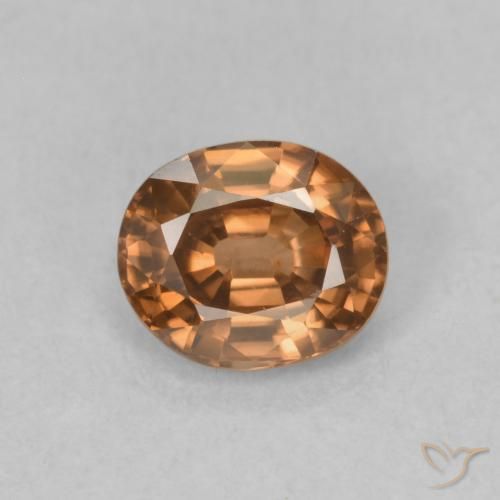 1.02ct Natural Laranja Profundo Zircão, oval, VVS-VS