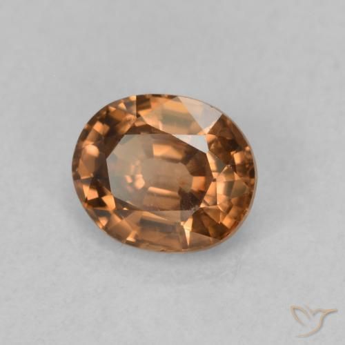 Zircão Laranja Profundo Natural 1.02ct, oval, VVS-VS