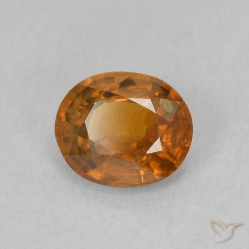 Zircão Laranja Profundo Natural 0.96ct, oval, VS