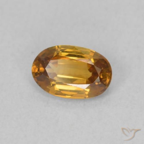 Zircão Laranja Médio Natural 0.63ct, oval, VVS-VS