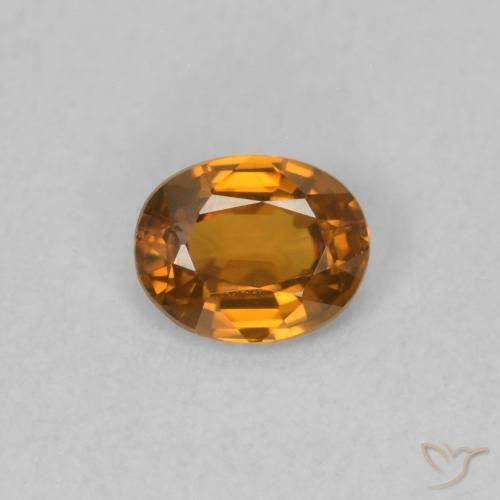 0.50ct Natural Laranja Médio Zircão, oval, VVS-VS
