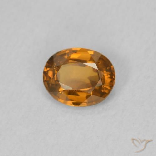 Zircão Laranja Médio Natural 0.50ct, oval, VVS-VS