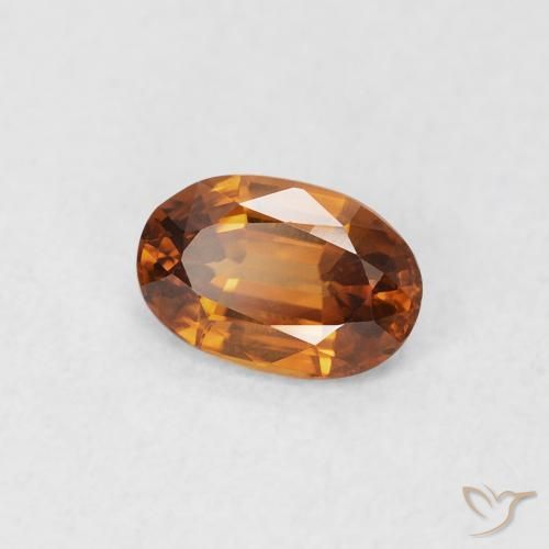 Zircão terra laranja Natural 0.66ct, oval, VS