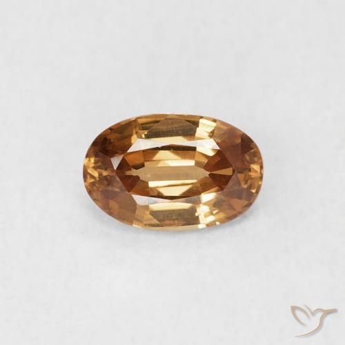 0.63ct Natural Marrom dourado Zircão, oval, VVS-VS