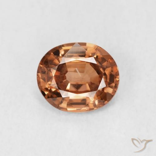 0.93ct Natural Laranja Avermelhado Profundo Zircão, oval, VS