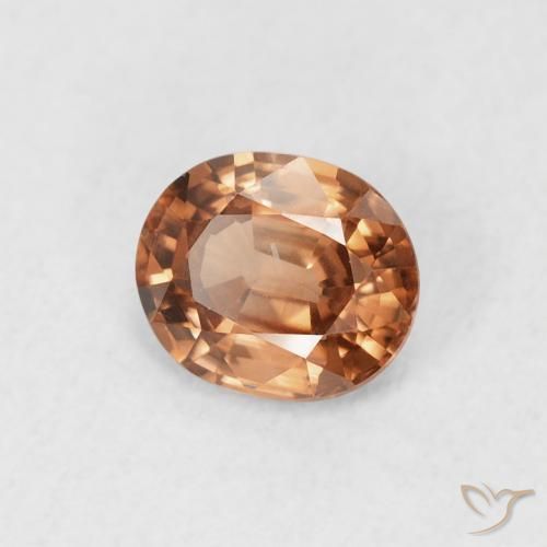 Zircão Laranja Avermelhado Profundo Natural 0.93ct, oval, VS