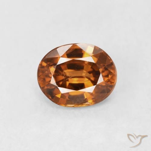 1.01ct Natural terra laranja Zircão, oval, VS