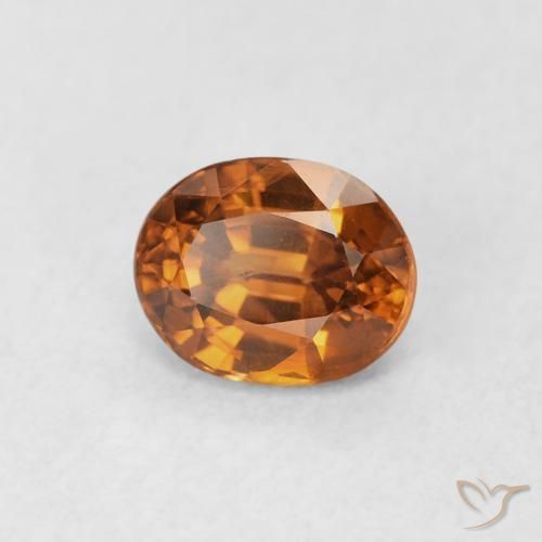 Zircão terra laranja Natural 1.01ct, oval, VS