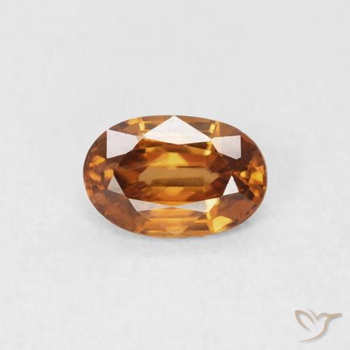 0.67ct Natural Laranja Médio Zircão, oval, VVS-VS