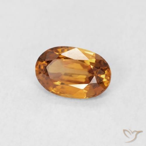 Zircão Laranja Médio Natural 0.67ct, oval, VVS-VS