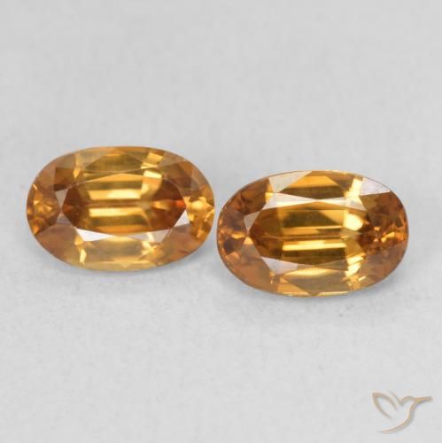 1.53ctw Natural Laranja Profundo Zircão, oval, VVS-VS