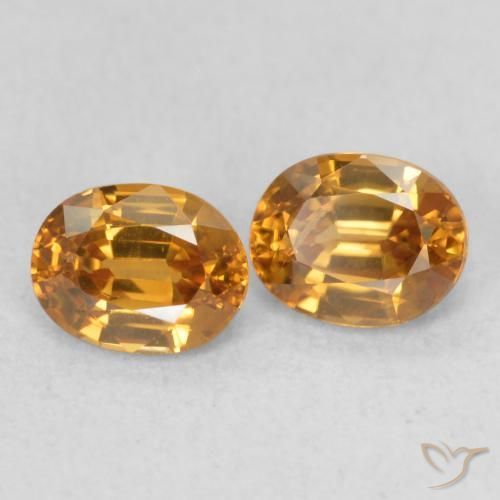 Pedras preciosas de Zircão laranja marrom natural de 1.23 ct, oval, VS