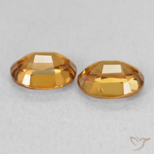 Pedras preciosas de Zircão laranja marrom natural de 1.23 ct, oval, VS