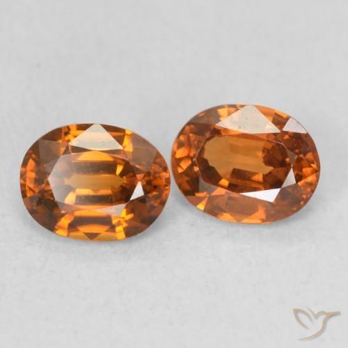 Pedras preciosas de Zircão Laranja amarelado natural de 1.07 ct, oval, VS