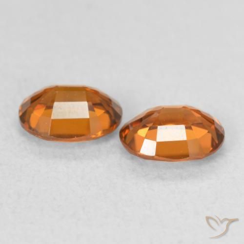 Pedras preciosas de Zircão Laranja amarelado natural de 1.07 ct, oval, VS