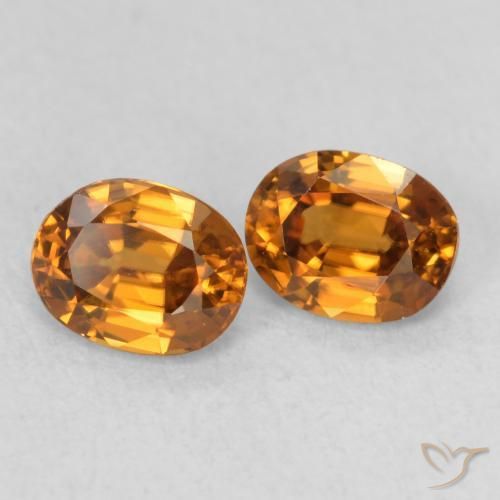 Pedras preciosas de Zircão laranja marrom natural de 1.22 ct, oval, VS