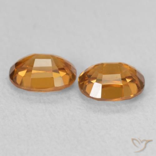 Pedras preciosas de Zircão laranja marrom natural de 1.22 ct, oval, VS