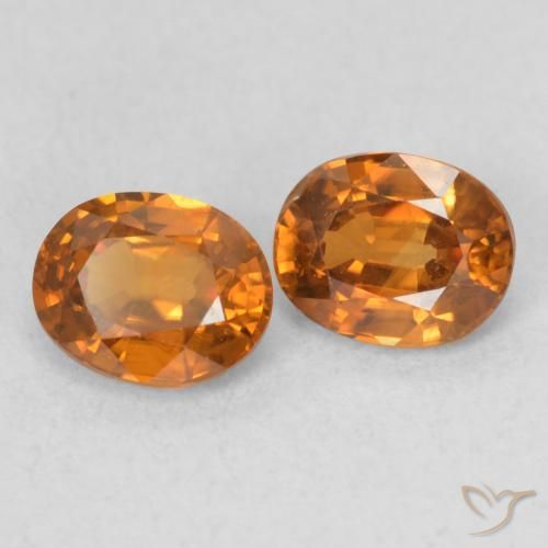 Pedras preciosas de Zircão Laranja Médio natural de 1.20 ct, oval, VS