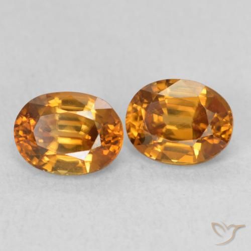 Pedras preciosas de Zircão terra laranja natural de 1.21 ct, oval, VS