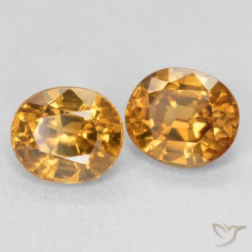 Pedras preciosas de Zircão ferrugem laranja natural de 2.07 ct, oval, VVS-VS