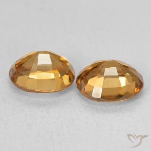 Pedras preciosas de Zircão ferrugem laranja natural de 2.07 ct, oval, VVS-VS