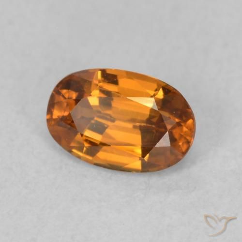 Zircão Laranja acastanhado Natural 0.73ct, oval, VVS-VS