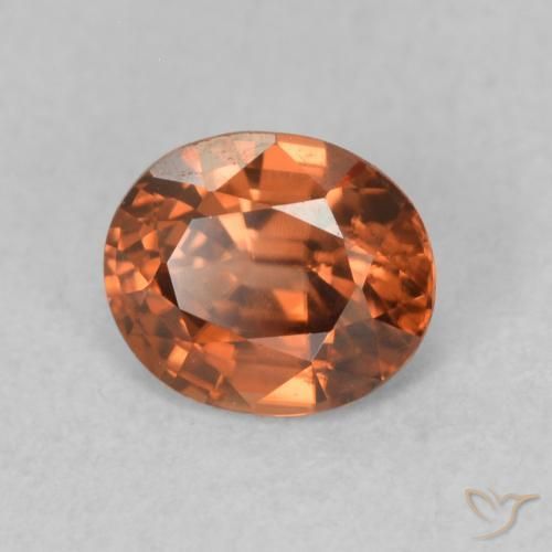 Zircão Medium Dark-Orange Natural 0.92ct, oval, VVS-VS