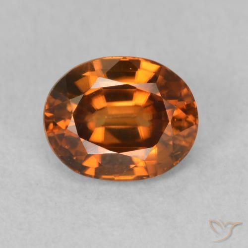 1.07ct Natural Laranja Marrom Profundo Zircão, oval, VVS-VS