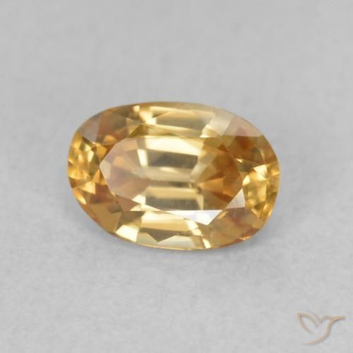 Zircão ouro médio Natural 0.66ct, oval, VVS-VS