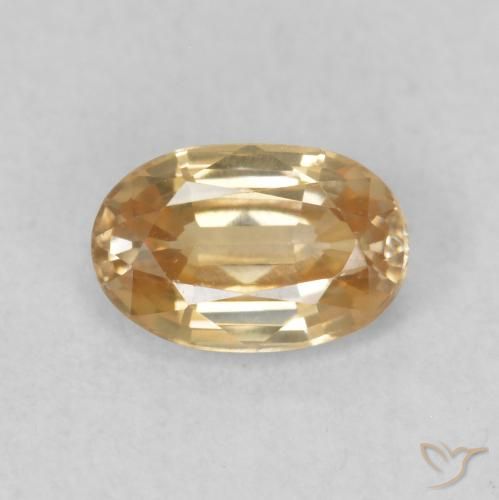0.70ct Natural Dourado Pêssego Claro Zircão, oval, VVS-VS