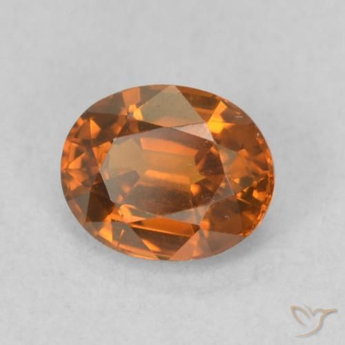 Zircão Medium Dark-Orange Natural 0.93ct, oval, VVS-VS