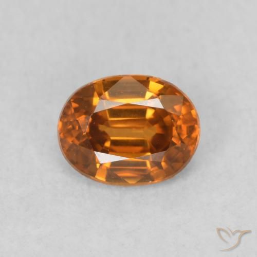 0.60ct Natural Laranja Profundo Zircão, oval, VVS-VS