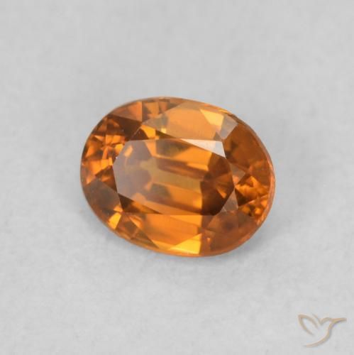 Zircão Laranja Profundo Natural 0.60ct, oval, VVS-VS