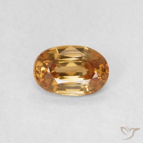 0.74ct Natural Laranja Médio Zircão, oval, VVS