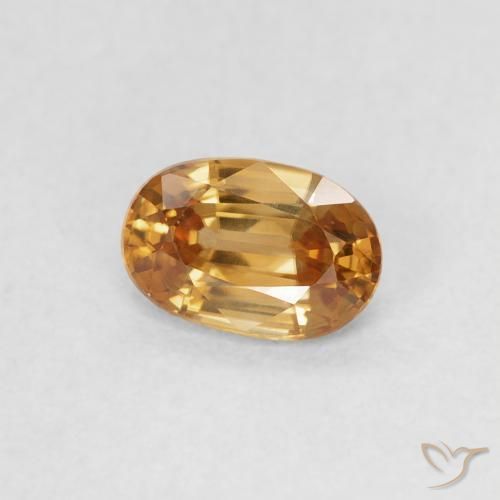 Zircão Laranja Médio Natural 0.74ct, oval, VVS