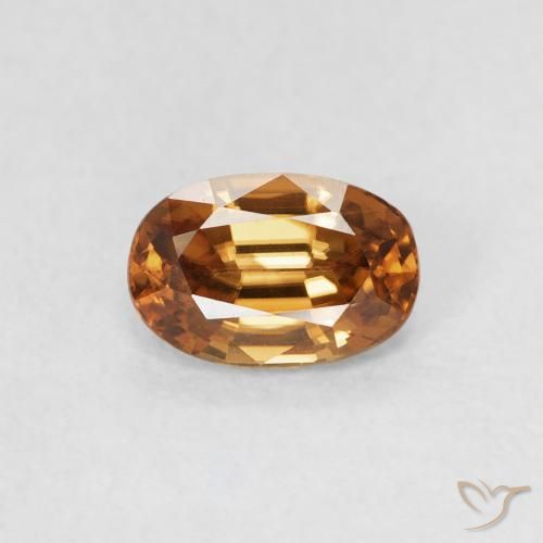 0.80ct Natural Laranja Médio Zircão, oval, VVS