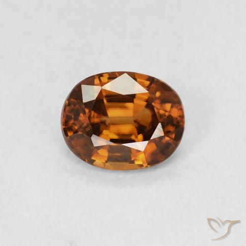 0.62ct Natural âmbar laranja Zircão, oval, VVS